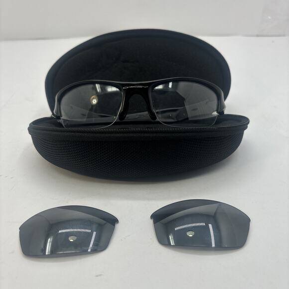 Oakley FLAK JACKET 1.0 XLJ Sunglasses Safety Clear & Sun Lenses w Case USA READ - Picture 1 of 6